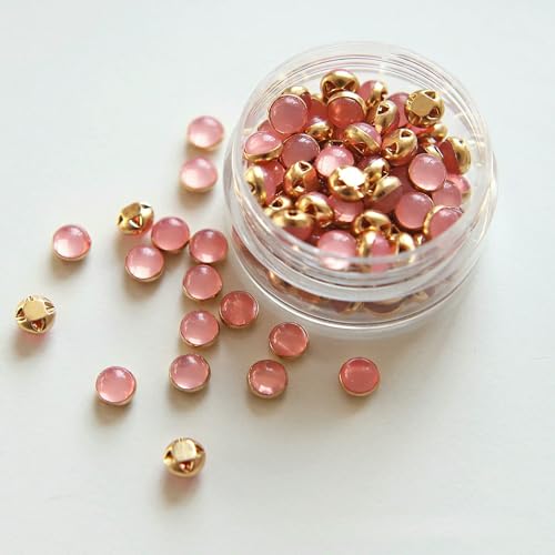 mm, 100 Stück, ultrakleine Puppenperlen-Miniknöpfe, Gürtelschnalle für DIY-Puppenkleidung, Hemden, Schuhe, Nähzubehör, Scrapbooking, 3 Pfirsichrosa von QPFNEI