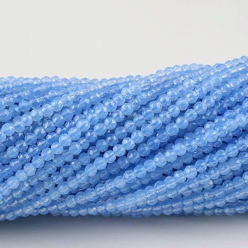 mm 3,0 mm Katzenaugen-Kristallperlen, facettierte lose Glasperlen zur Schmuckherstellung, Armband, DIY-Zubehör, 5 Stränge/Los, Kornblumenblau, 3,0 mm (1150 Stück) von QPFNEI