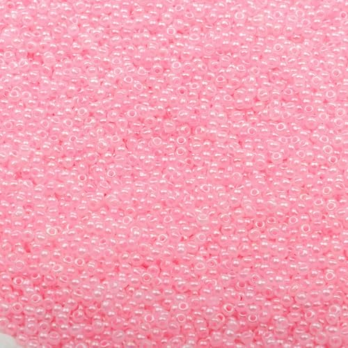 mm Schmuckherstellung DIY Rocailles Perlen Creme Farbe glänzende blasse Glasperlen undurchsichtige Rocailles Perlen 10 g 1300 Stück-GSB-C-11-10 g 1300 Stück von QPFNEI