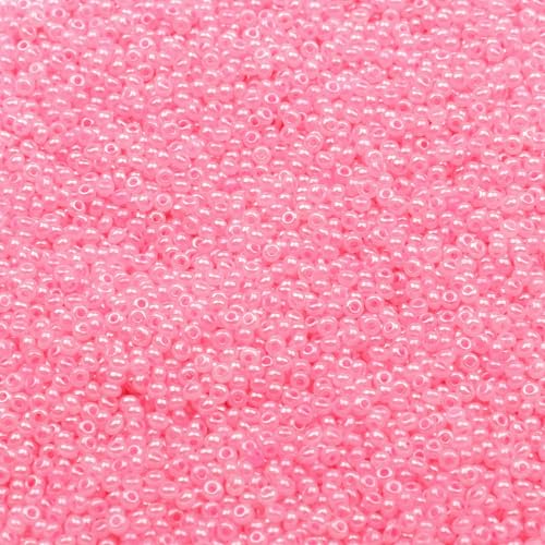 mm Schmuckherstellung DIY Rocailles Perlen Creme Farbe glänzende blasse Glasperlen undurchsichtige Rocailles Perlen 10 g 1300 Stück-GSB-C-13-10 g 1300 Stück von QPFNEI