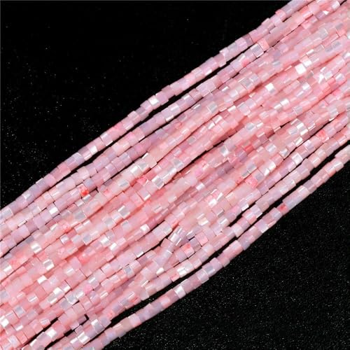 x 4,0 mm natürliche Muschelperlen, mehrfarbige Rondellperlen, gefärbte Perlmuttmuschel, lose Abstandsperlen zur Schmuckherstellung, 16, Abstandshalter 3 x 2 mm, ca. 36–40 cm von QPFNEI