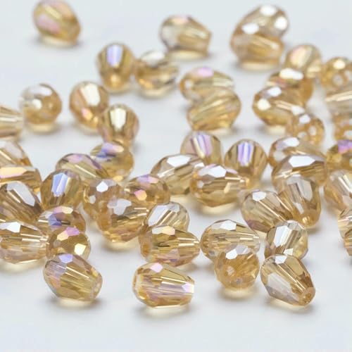 x 8 mm österreichische facettierte Tropfen-Glasperlen, AB-Farbe, Wassertropfen-Kristallperlen, lose Abstandsperlen für die Schmuckherstellung, DIY-Armband-ZKSD001-038-8 x 11 mm, 50 x 8 mm österreichische facettierte Tropfen-Glasperlen, AB-Farbe, Wassertropfen-Kristallperlen, lose Abstandsperlen für die Schmuckherstellung, DIY-Armband-ZKSD001-038-8 x 11 mm, 50 von QPFNEI
