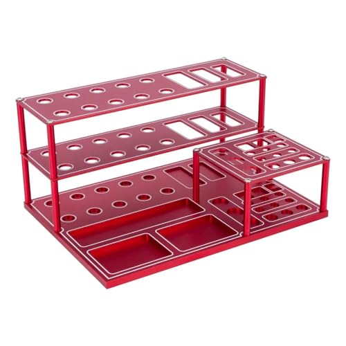 QPSJXN 29 Loch Aluminium -Schraubendreherhalter Ständer für HEX -Werkzeuglager RC -Modell Reparatur DIY arbeitet mit verschiedenen Treibern(Red) von QPSJXN