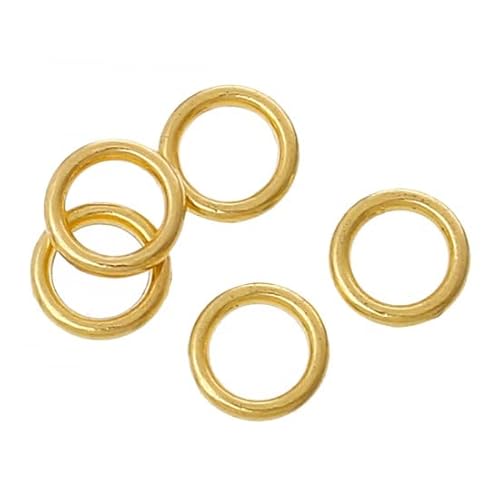 100 Stück – vergoldete, gelötete geschlossene 6-mm-Sprungringe. Für die Herstellung von Schmuck, Halsketten und Armbändern von QPSupplies