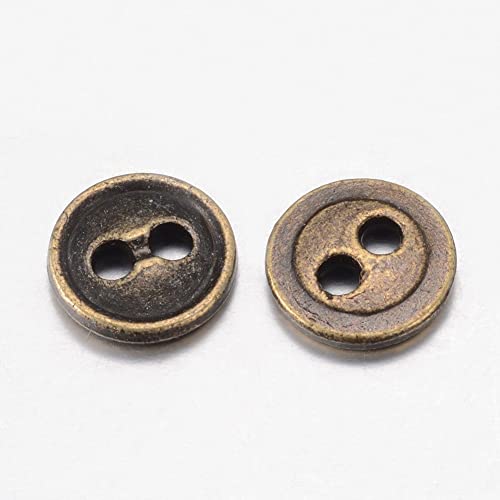 20 Stück runde Metall-Nähknöpfe, 15 mm, gerillt, 2 Löcher, Antik-Bronze, Vintage-Farbe 20 Stück runde Metall-Nähknöpfe, 15 mm, gerillt, 2 Löcher, Antik-Bronze, Vintage-Farbe von QPSupplies
