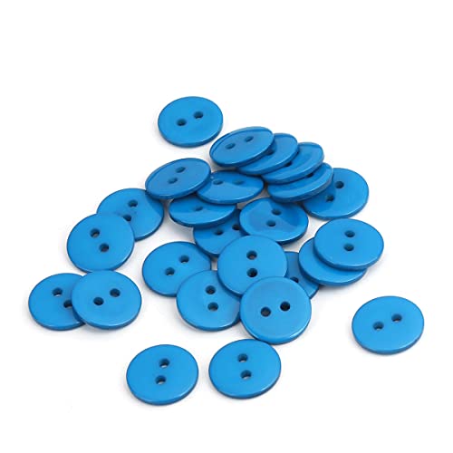 25 Stück – tiefblaue, runde 15-mm-Nähknöpfe. 2 Löcher. Für Bekleidung, Kartenherstellung, Bling, Scrapbooking von QPSupplies
