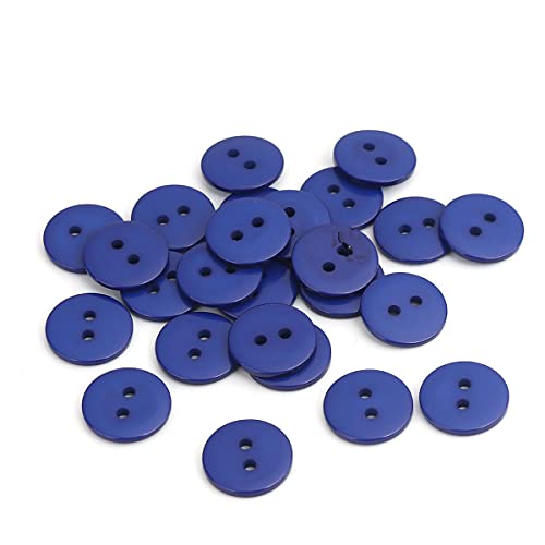 25 x einfarbige runde marineblaue 15 mm Kunstharz-Nähknöpfe zum Stricken, Kunst, Handwerk und Kleidung von QPSupplies