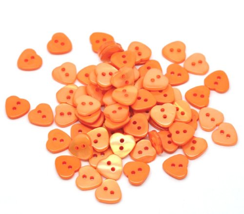 50 herzförmige Kunstharz-Knöpfe zum Aufnähen, 11 mm x 12 mm. Für Bekleidung, Stricken, Kunst und Handarbeit., plastik, Orange, 12 mm 50 herzförmige Kunstharz-Knöpfe zum Aufnähen, 11 mm x 12 mm. Für Bekleidung, Stricken, Kunst und Handarbeit., plastik, Orange, 12 mm von QPSupplies