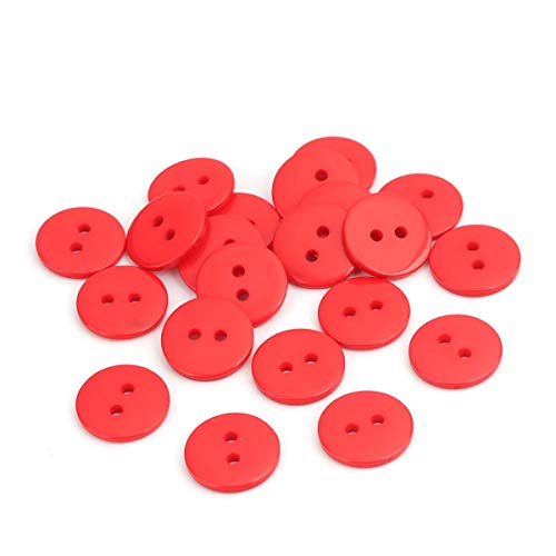 50 Stück rot rund 15mm Nähen Knöpfe aus Harz 2 Löcher für Kartenherstellung Scrapbooking Basteln von QPSupplies