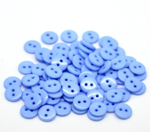 50 x Blau 11 mm Runde Kunstharz Nähen Knöpfe mit zwei Löcher. Zum Stricken, Kleidung, Handwerk und Kunst 50 x Blau 11 mm Runde Kunstharz Nähen Knöpfe mit zwei Löcher. Zum Stricken, Kleidung, Handwerk und Kunst von QPSupplies
