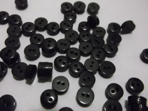 90 x schwarze runde Knöpfe aus Kunstharz, 6 mm, für Kartenherstellung, Scrapbooking und andere Bastelarbeiten von QPSupplies