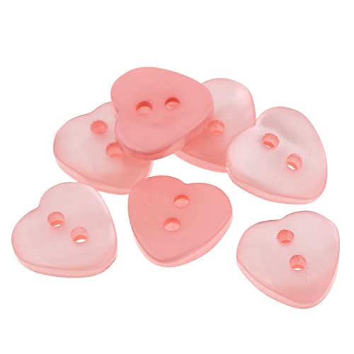 25 Stück helle Lachsfarbe Herzform 11 mm x 12 mm Harz Nähknöpfe für Kartenherstellung, Scrapbooking und andere Bastelarbeiten von QPSupplies