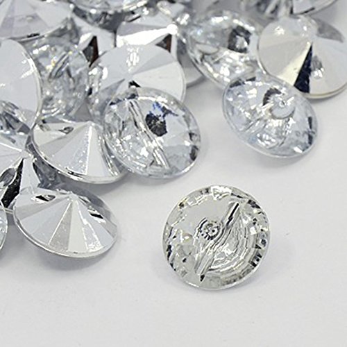 Kristall-Knöpfe,15 mm, rund, 1 Loch, gemischte Farben, acryl, farblos, 15 mm Kristall-Knöpfe,15 mm, rund, 1 Loch, gemischte Farben, acryl, farblos, 15 mm von QPSupplies