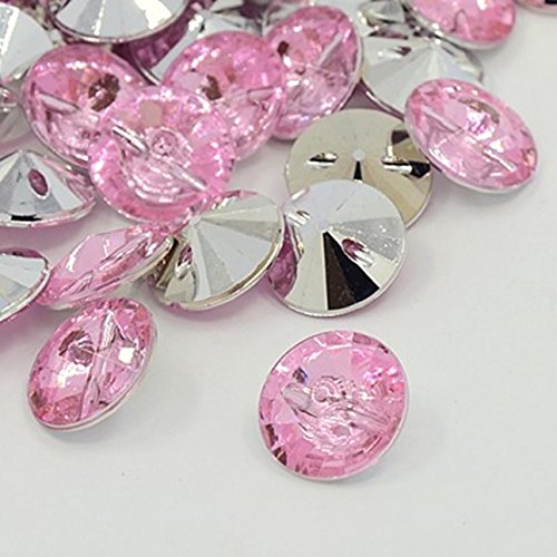 Kristall-Knöpfe,15 mm, rund, 1 Loch, gemischte Farben, acryl, hellrosa, 15 mm Kristall-Knöpfe,15 mm, rund, 1 Loch, gemischte Farben, acryl, hellrosa, 15 mm von QPSupplies