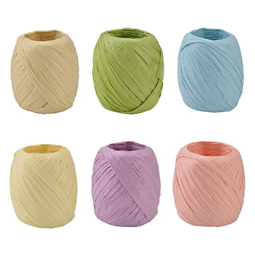 6 Rollen Geschenkband, Geschenkband aus Bast, Raffia Bastband, Raffia Bast Natur, Raffia Paper Craft, für Bastelarbeiten, Sammelalbumdekorationen, Geschenkboxverpackung, Weben, Weihnachten, Florist 6 Rollen Geschenkband, Geschenkband aus Bast, Raffia Bastband, Raffia Bast Natur, Raffia Paper Craft, für Bastelarbeiten, Sammelalbumdekorationen, Geschenkboxverpackung, Weben, Weihnachten, Florist von Srcasy
