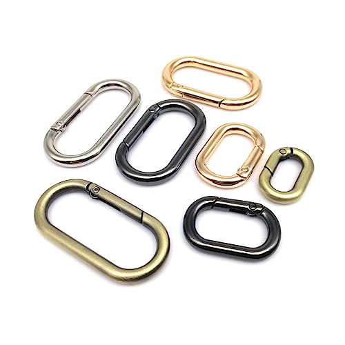 QQLADY 5 Stück ovaler Feder-O-Ring, zu öffnende Ledertasche, Handtasche, Schnalle, verbinden Sie Schlüsselanhänger, Anhänger, Schlüssel, Hundekette, Schnappverschluss, Clip-Karabiner QQLADY 5 Stück ovaler Feder-O-Ring, zu öffnende Ledertasche, Handtasche, Schnalle, verbinden Sie Schlüsselanhänger, Anhänger, Schlüssel, Hundekette, Schnappverschluss, Clip-Karabiner von QQLADY