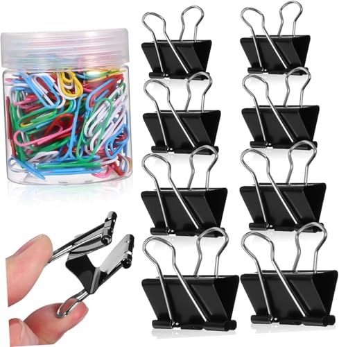 Binderclips, 100 Stück Binderclips Büroklammern for Organisieren von Dateien, Notizen, Memos und Tickets, Bürobedarf for den Heim- und Schulgebrauch(32mm) von QQNQQ