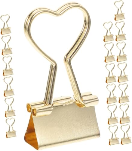 Binderclips, dekorative Binderclips in Herzform, 20 Stück, Metall-Büroklammern for den Bürogebrauch Binderclips, dekorative Binderclips in Herzform, 20 Stück, Metall-Büroklammern for den Bürogebrauch von QQNQQ
