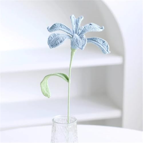 QQNQQ Häkelblume, Häkelpflanzen, Blumenboutiquen, handgehäkelte Alstroemeria, künstliche Blume, handgestrickter Blumenstrauß(Alstroemeria Blue) von QQNQQ
