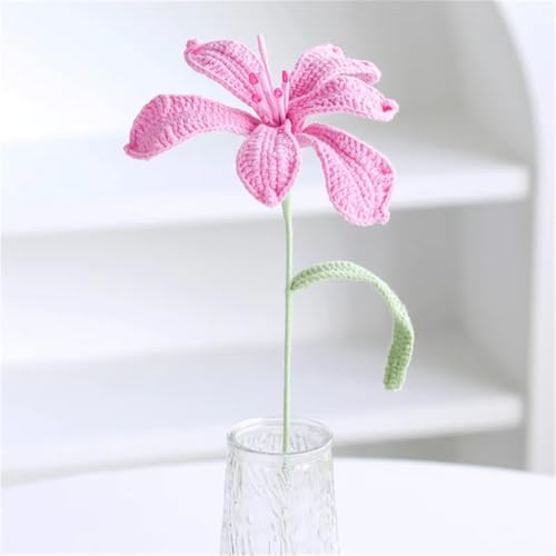 QQNQQ Häkelblume, Häkelpflanzen, Blumenboutiquen, handgehäkelte Alstroemeria, künstliche Blume, handgestrickter Blumenstrauß(Alstroemeria Pinrk) von QQNQQ