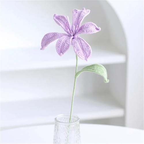 QQNQQ Häkelblume, Häkelpflanzen, Blumenboutiquen, handgehäkelte Alstroemeria, künstliche Blume, handgestrickter Blumenstrauß(Alstroemeria Purple) von QQNQQ