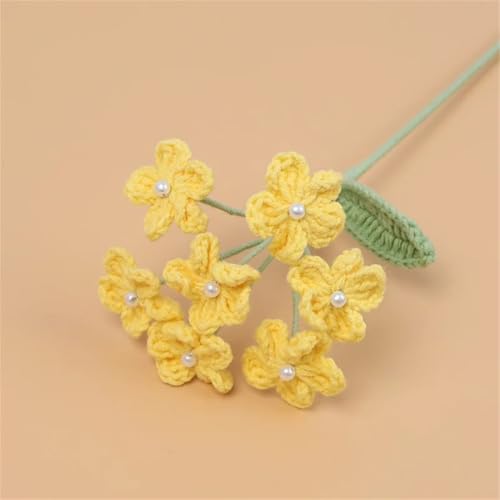 QQNQQ Häkelblume, Häkelpflanzen, Blumenstrauß Gestrickte Blume Handgehäkelte Kunstblumen(Yellow) von QQNQQ