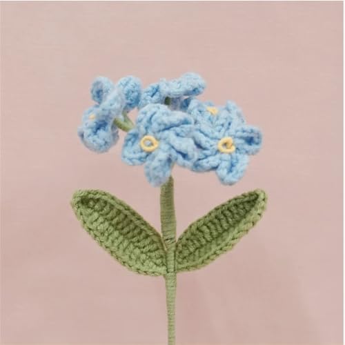 QQNQQ Häkelblume, Häkelpflanzen, Garnblumen, Simulationsstrauß, Heimdekoration, Häkeln, künstliche Blume(Blue) von QQNQQ