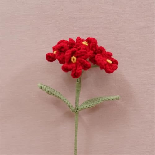 QQNQQ Häkelblume, Häkelpflanzen, Garnblumen, Simulationsstrauß, Heimdekoration, Häkeln, künstliche Blume(Red) von QQNQQ