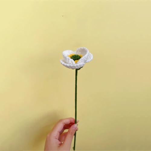QQNQQ Häkelblume, Häkelpflanzen, Handgehäkelte Blume, Stricken, Kunstblume, Hochzeit, Heimdekoration, Blumenstrauß(White) von QQNQQ