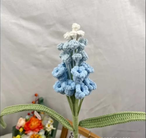 QQNQQ Häkelblume, Häkelpflanzen, Handgehäkelte Blume, Traubenhyazinthenstrauß, Wohndekoration, Kunstblumen(Blue) von QQNQQ