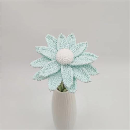 QQNQQ Häkelblume, Häkelpflanzen, Handgehäkelte Kunstblumen, Lavendel, Chrysanthemen, Strauß, Heimdekoration, Garnsträuße(Light Gn8) von QQNQQ