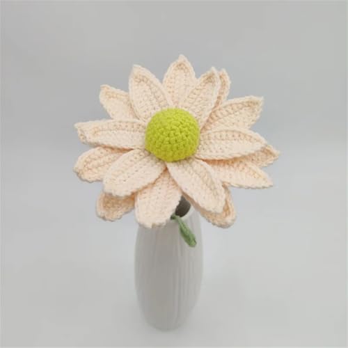 QQNQQ Häkelblume, Häkelpflanzen, Handgehäkelte Kunstblumen, Lavendel, Chrysanthemen, Strauß, Heimdekoration, Garnsträuße(Skin Color) von QQNQQ