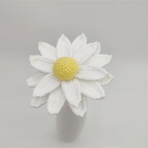 QQNQQ Häkelblume, Häkelpflanzen, Handgehäkelte Kunstblumen, Lavendel, Chrysanthemen, Strauß, Heimdekoration, Garnsträuße(White) von QQNQQ
