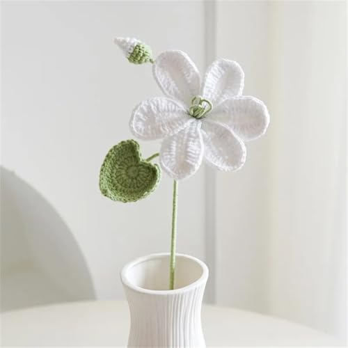 QQNQQ Häkelblume, Häkelpflanzen, Handgemachter Häkelstrauß Paulownia Blume Wohndekoration Gestrickte Kunstblumen(White) von QQNQQ