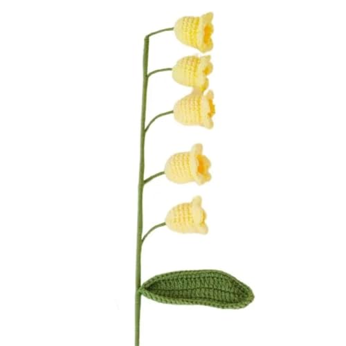 QQNQQ Häkelblume, Häkelpflanzen, handgemachter Häkelblumenstrauß, Stricken, Brautsträuße, künstliche Blume for die Hochzeit, Heimdekoration, EIN Stück(Lemon Yellow) von QQNQQ
