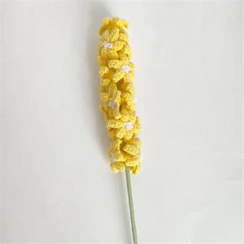 QQNQQ Häkelblume, Häkelpflanzen, handgemachtes Garnweben, Hyazinthenstrauß, gehäkelte Kunstblumen for die Hochzeit, Heimdekoration, Sanzhi(Golden Yellow) von QQNQQ