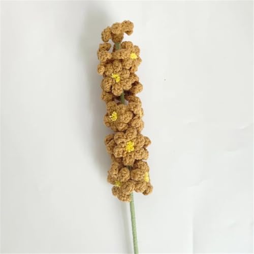 QQNQQ Häkelblume, Häkelpflanzen, handgemachtes Garnweben, Hyazinthenstrauß, gehäkelte Kunstblumen for die Hochzeit, Heimdekoration, Sanzhi(Yellow Brown) von QQNQQ
