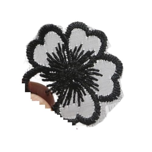 Stickaufnäher, Spitzenstickerei, 10 Stück, Blumenstickerei, Aufnäher for Kleidung, DIY, bestickte Parches, Applikationen, Kleider, Dekoration(Black) von QQNQQ