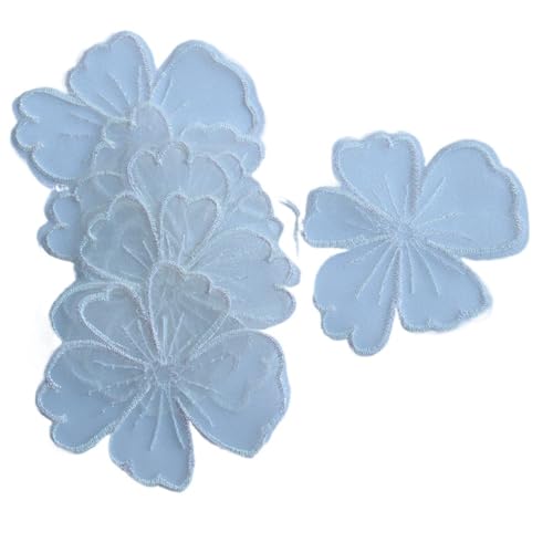 Stickaufnäher, Spitzenstickerei Aufnäher 10Stk Stickerei Blütenblätter DIY Bastelzubehör Florale Dekorative Parches Applikationen von QQNQQ