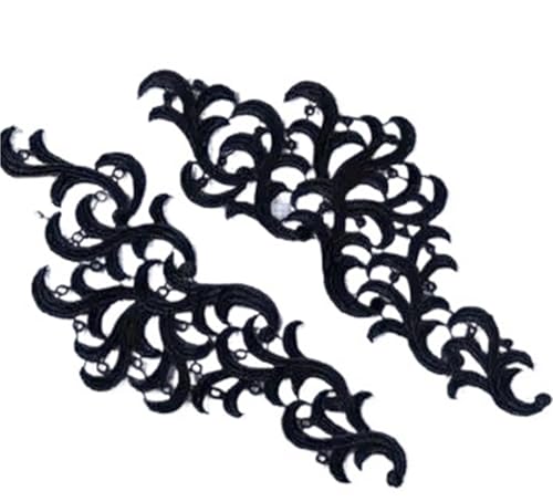 Stickerei Patch, Spitze 2 Stück bunte Blumen Nähen Applikation(Black) von QQNQQ