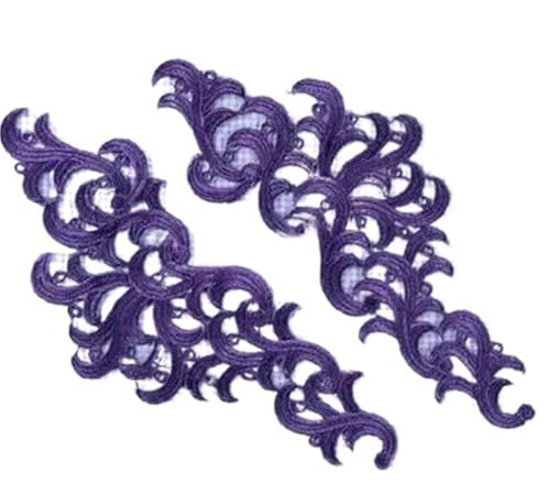 Stickerei Patch, Spitze 2 Stück bunte Blumen Nähen Applikation(Purple) von QQNQQ