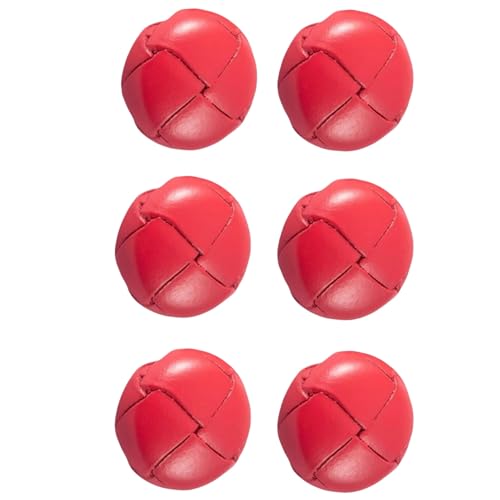 QQPQQ 6 Stück mit echtem Leder überzogene Knöpfe, modische dekorative Metallknöpfe, Bastel-DIY-Zubehör, 15 mm-25 mm Lederknöpfe for Mäntel, Jackenknöpfe, Kamelhaar, Kaschmir(Red,23mm) von QQPQQ