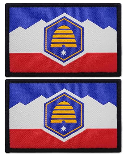 QQSD 2 Stück New Utah-Flagge Patch Military Tactical Patches mit Klettverschluss von QQSD