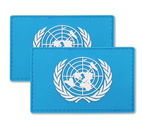 QQSD Aufnäher mit UN-Flagge der Vereinten Nationen, taktische Militär-Patches – PVC-Klettverschluss, 2 Stück QQSD Aufnäher mit UN-Flagge der Vereinten Nationen, taktische Militär-Patches – PVC-Klettverschluss, 2 Stück von QQSD