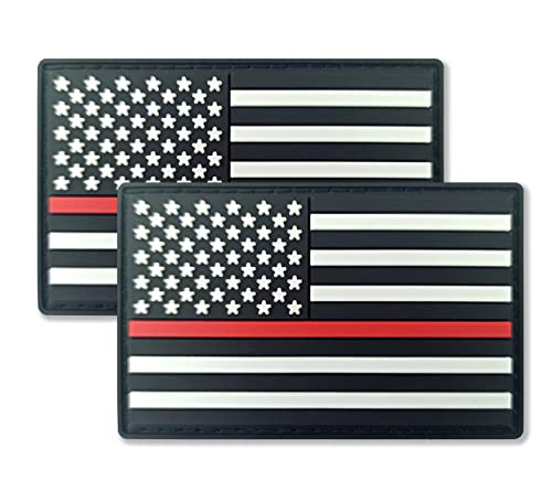 QQSD Aufnäher mit US-Flagge, dünn, Rot, 2 Stück QQSD Aufnäher mit US-Flagge, dünn, Rot, 2 Stück von QQSD