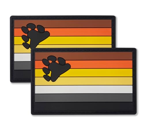 QQSD Bear Pride Flag Patch Tactical Military Bear Brotherhood Patches - PVC Hook and Loop Fastener Patch, 2 Pack von QQSD