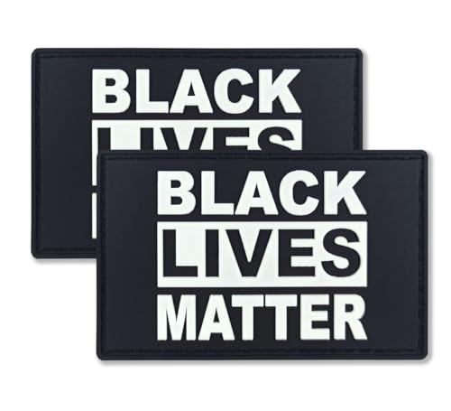 QQSD Black Lives Matter Flag Patch BLM Tactical Military Patches – PVC Klettverschluss Patch, 2 Stück von QQSD
