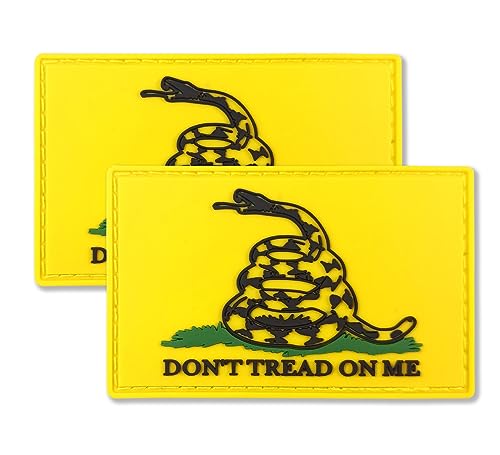 QQSD Dont Tread on Me Gadsden Flaggenaufnäher, taktische Militär-Patches – PVC-Klettverschluss, 2 Stück von QQSD