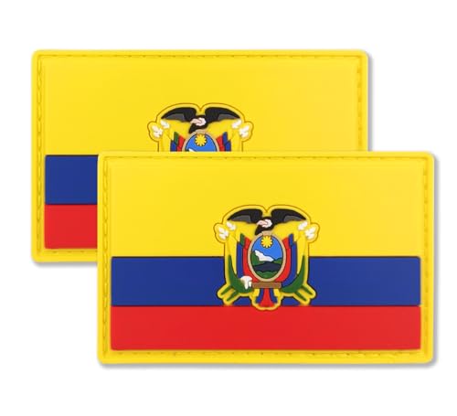 QQSD Ecuador-Flagge, Ecuadorianische taktische Militär-Patches – PVC-Klettverschluss, 2 Stück QQSD Ecuador-Flagge, Ecuadorianische taktische Militär-Patches – PVC-Klettverschluss, 2 Stück von QQSD