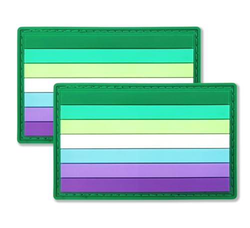 QQSD MLM Vincian Pride Flag Patch Tactical Military Men Loving Men Patches - PVC Hook and Loop Fastener LGBT Patch, 2 Pack von QQSD